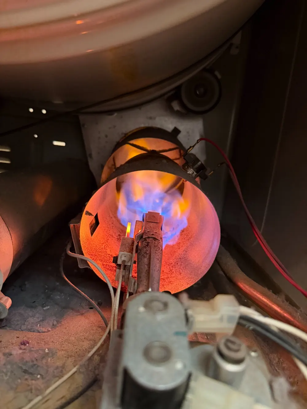 Gas dryer burner flame after gas valve coil replacement